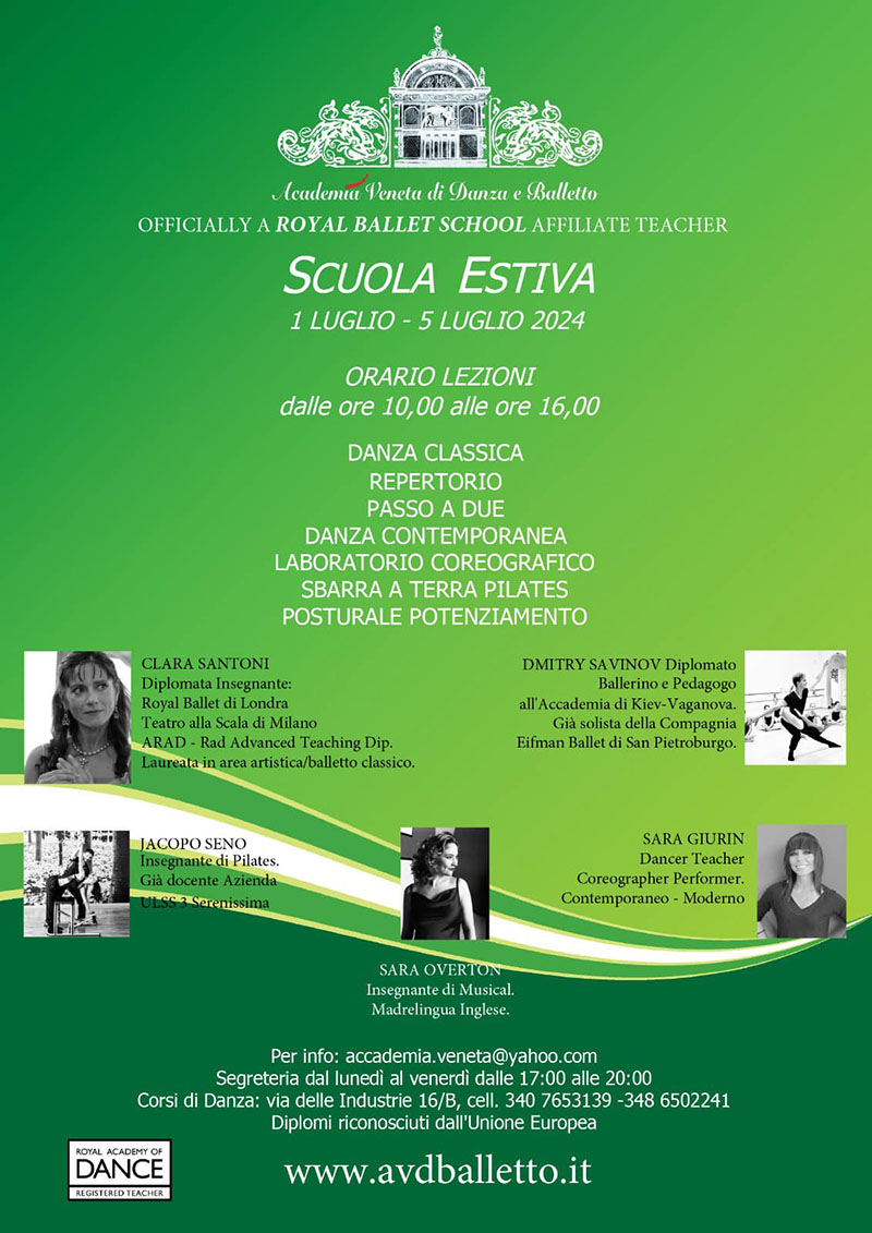 Se ami la danza e desideri perfezionare la tua tecnica durante l'estate, non perdere l'opportunità di partecipare alla nostra Dance Summer School.